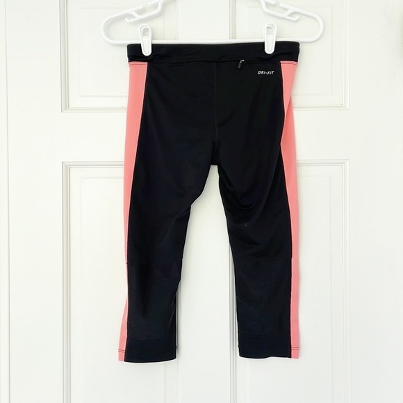 NIKE RUNNING leggings size XS black orange dri-fit cropped - Picture 2 of 6